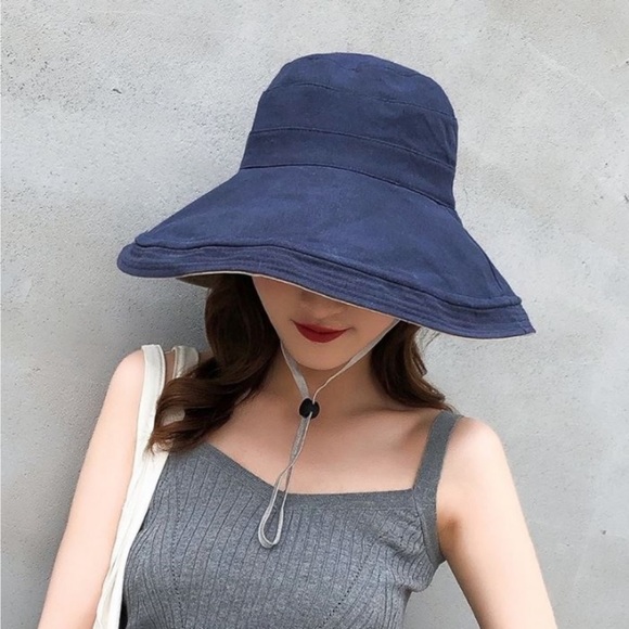 Reversible Bucket Hat Big Brim - Picture 3 of 5